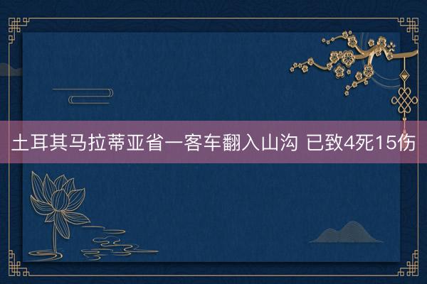 土耳其马拉蒂亚省一客车翻入山沟 已致4死15伤
