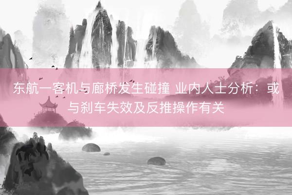 东航一客机与廊桥发生碰撞 业内人士分析：或与刹车失效及反推操作有关
