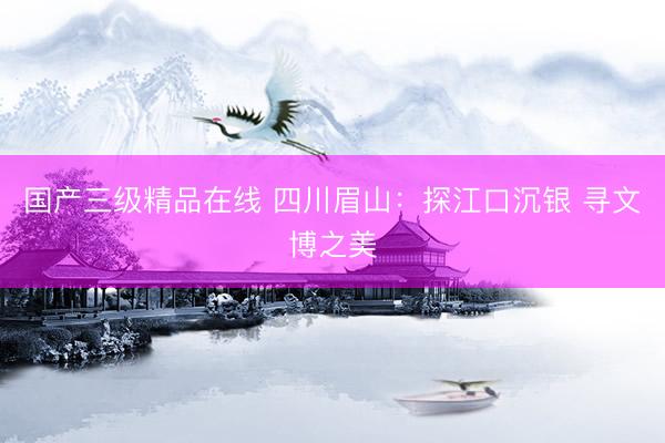 国产三级精品在线 四川眉山：探江口沉银 寻文博之美