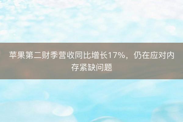 苹果第二财季营收同比增长17%，仍在应对内存紧缺问题