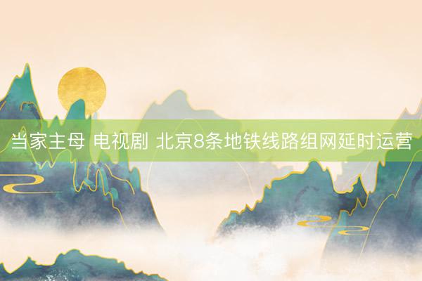 当家主母 电视剧 北京8条地铁线路组网延时运营