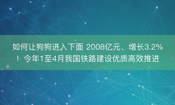 如何让狗狗进入下面 2008亿元、增长3.2%！今年1至4月我国铁路建设优质高效推进