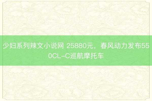 少妇系列辣文小说网 25880元,春风动力发布550CL-C巡航摩托车