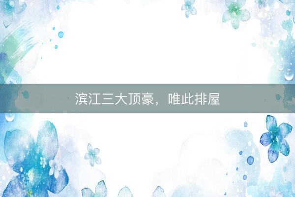 滨江三大顶豪，<a href=