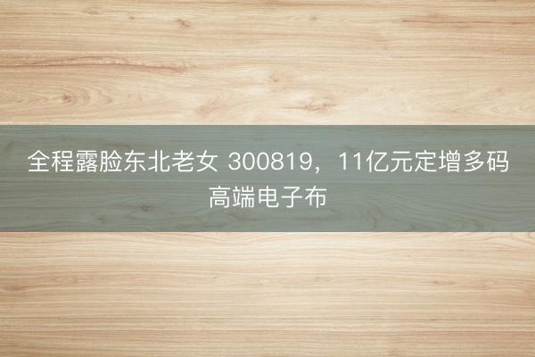 全程露脸东北老女 300819，11亿元定增多码高端电子布