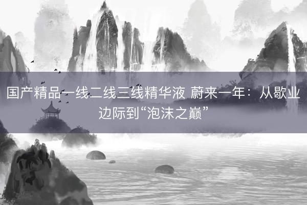 国产精品一线二线三线精华液 蔚来一年：从歇业边际到“泡沫之巅”