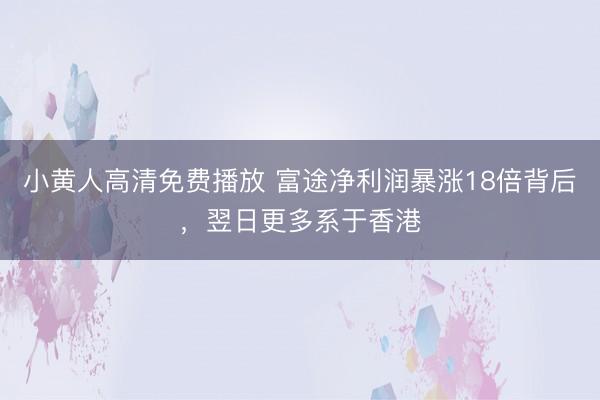 小黄人高清免费播放 富途净利润暴涨18倍背后，翌日更多系于香港