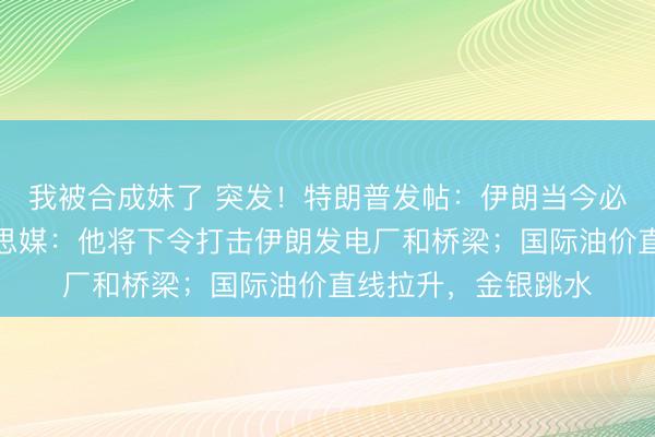 我被合成妹了 突发！特朗普发帖：伊朗当今必须付出代价！好意思媒：他将下令打击伊朗发电厂和桥梁；国际油价直线拉升，金银跳水