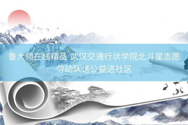鲁大师在线精品 武汉交通行状学院北斗星志愿劳动队送公益进社区